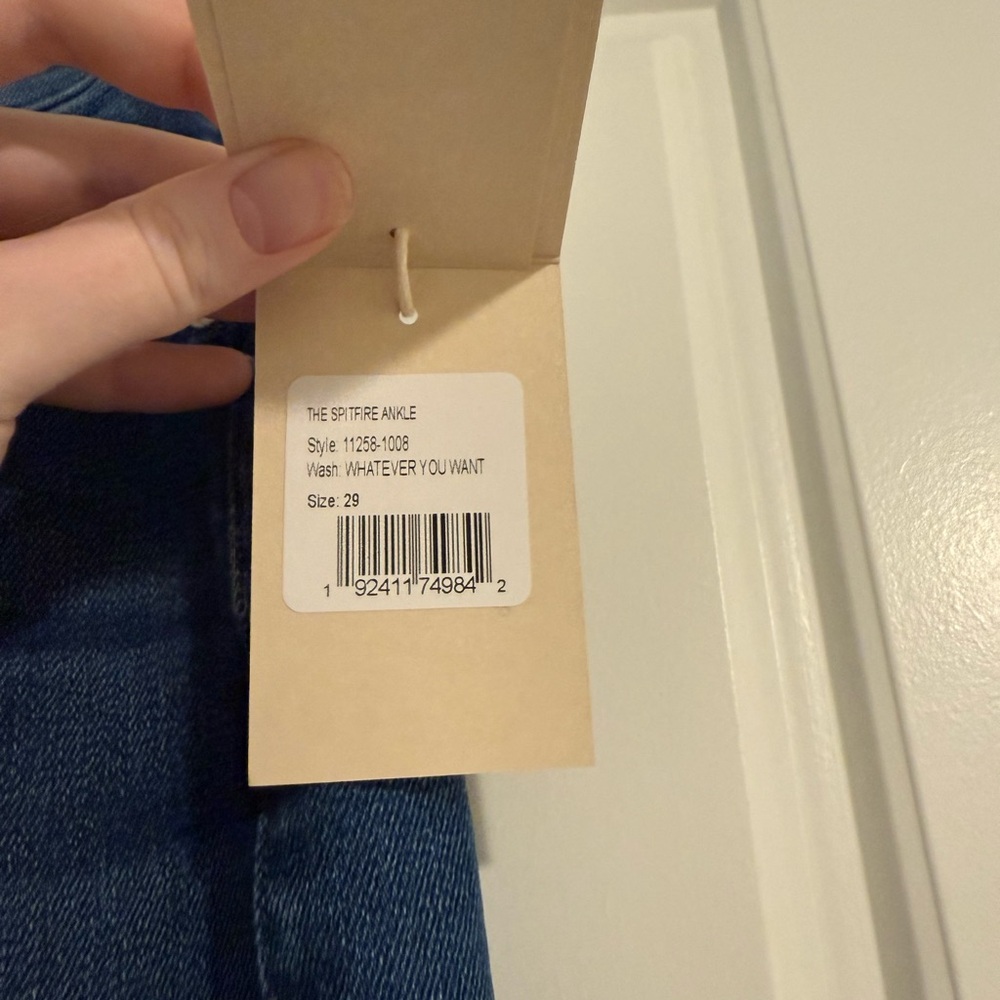 MOTHER Straight-Leg Jeans in Mid Blue Wash - Picture 2 of 8